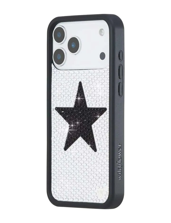 Rhinestone Star | White and Black iPhone Case