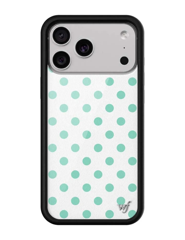 Polka Dot | White and Turquoise iPhone Case