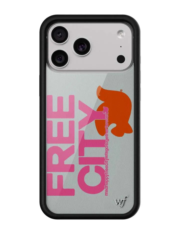 THE MADHAPPY & FREECITY TOGETHERFOREVER | GREY & PINK iPhone Case