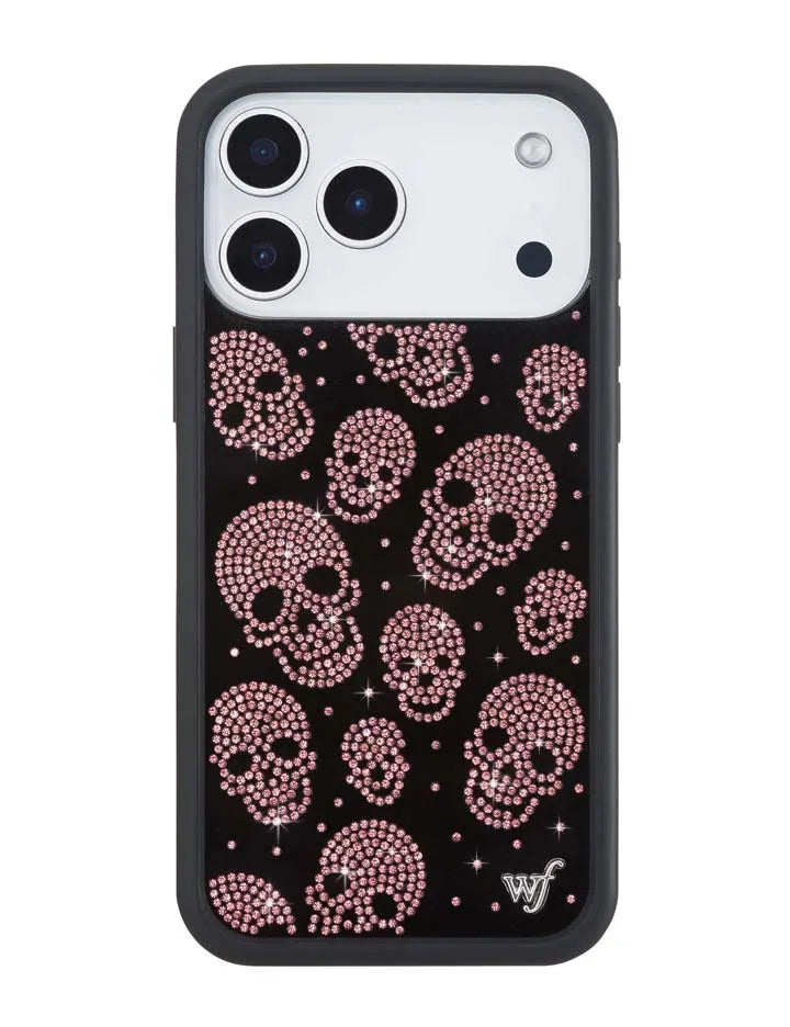 Better Half with Stas and Vic Rhinestone Skull | Black and Pink iPhone Case