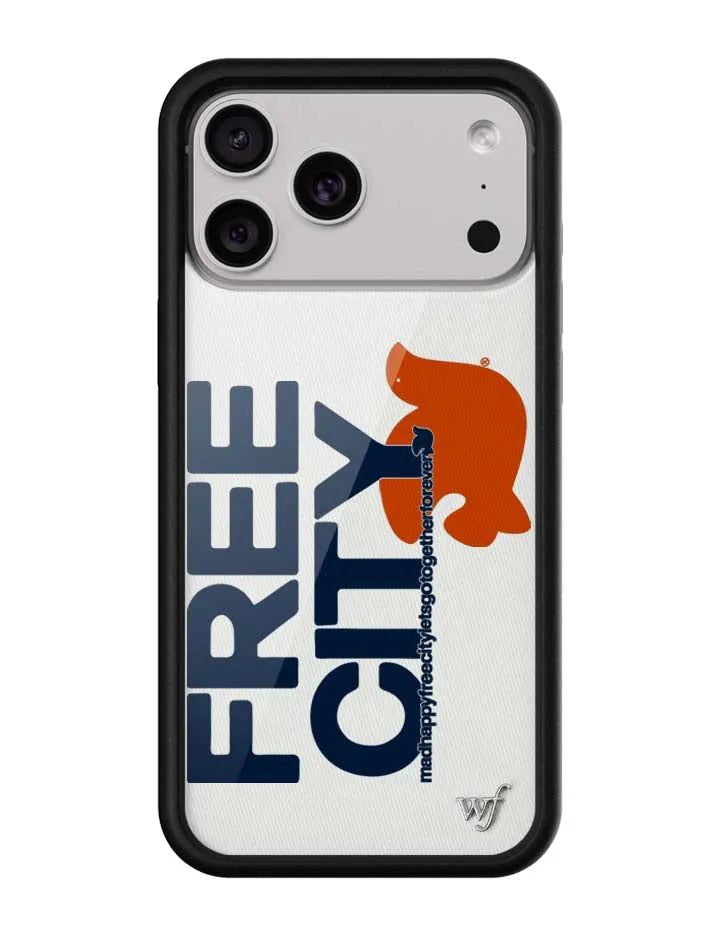 THE MADHAPPY & FREECITY TOGETHERFOREVER | WHITE & NAVY iPhone Case