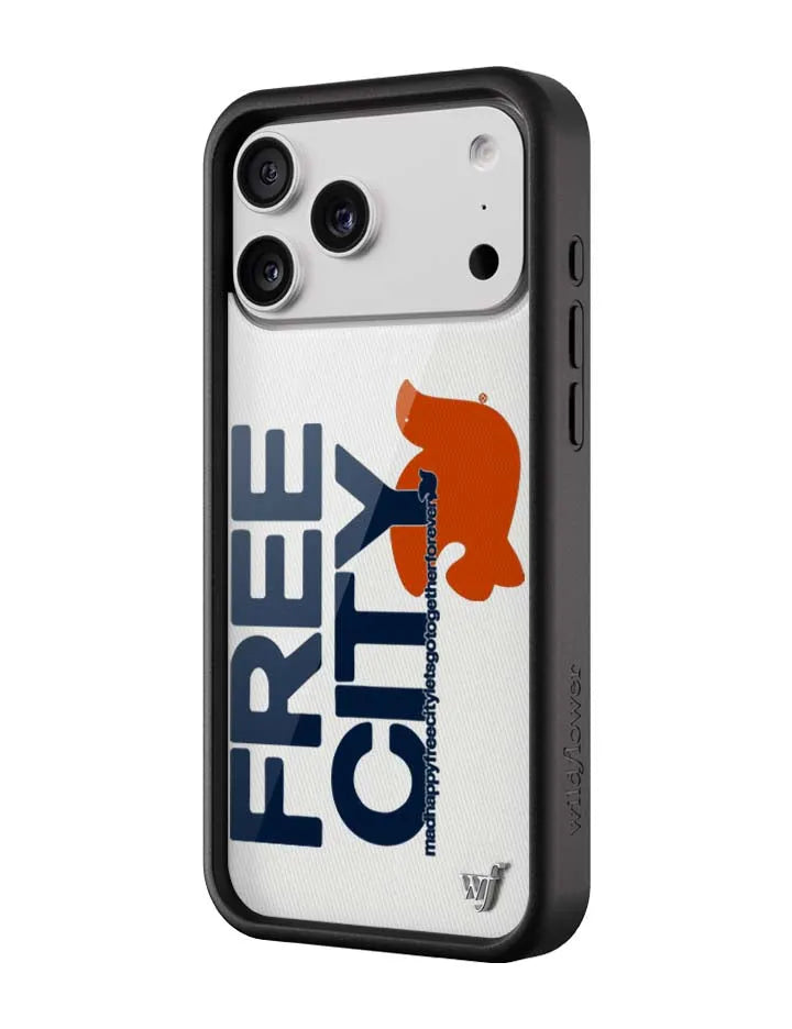 THE MADHAPPY & FREECITY TOGETHERFOREVER | WHITE & NAVY iPhone Case