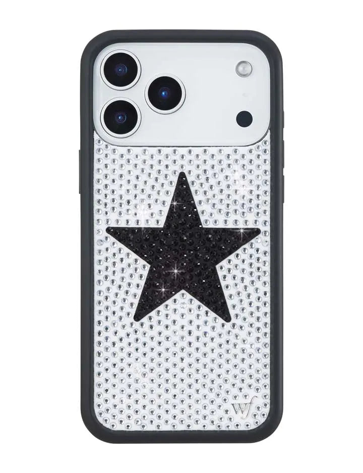 Rhinestone Star | White and Black iPhone Case
