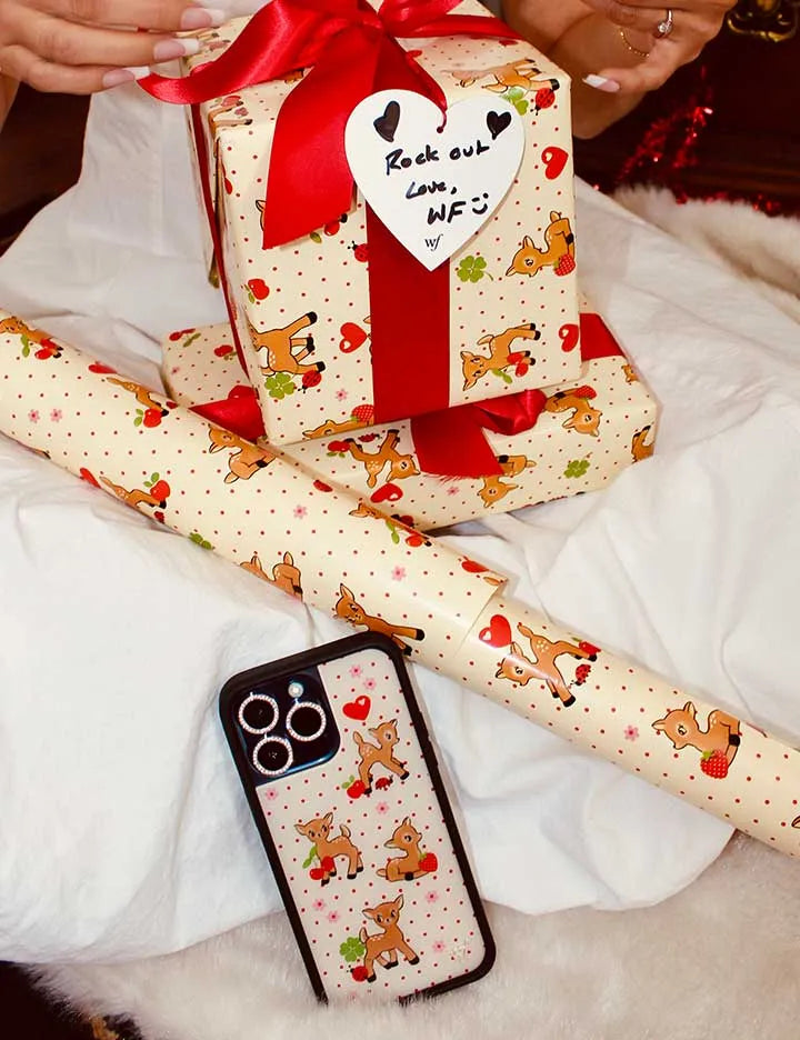 Oh Deer and Red Gingham Hearts Gift Wrap - 2 Pack