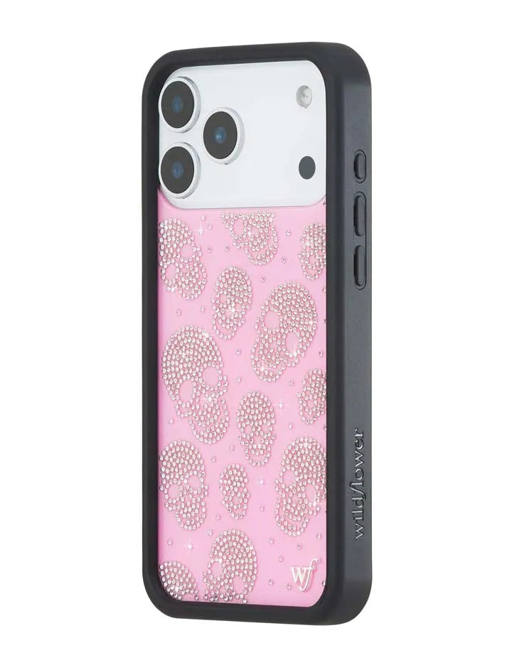 Better Half with Stas and Vic Rhinestone Skull | Pink and Clear iPhone Case