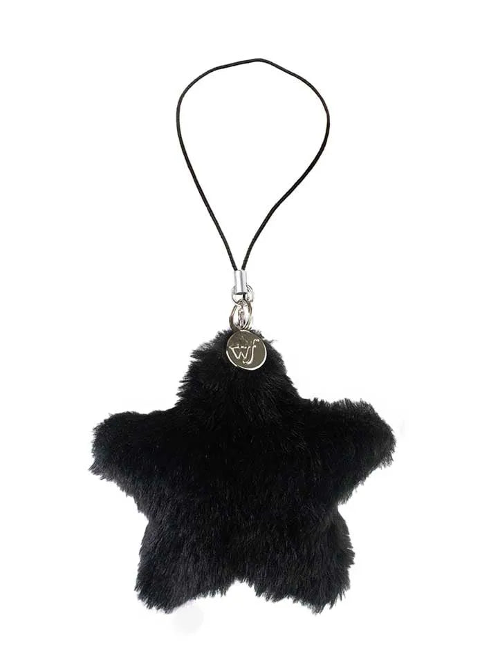 Fluffy Star Charm | Black