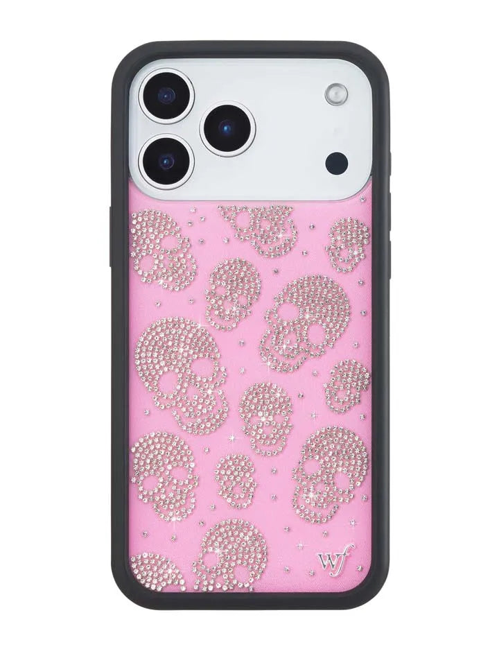 Better Half with Stas and Vic Rhinestone Skull | Pink and Clear iPhone Case