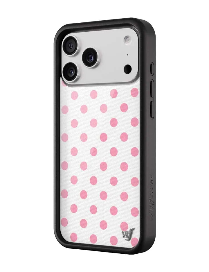 Polka Dot | White and Pink iPhone Case