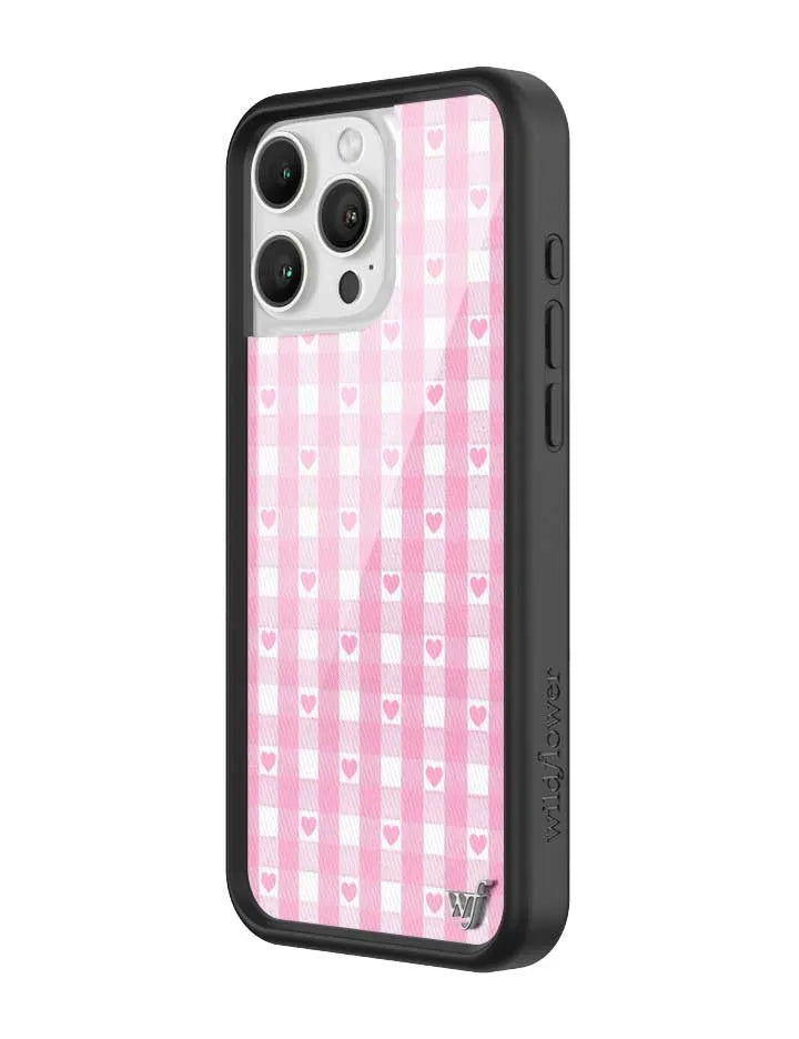 Gingham Hearts | Pink iPhone Case